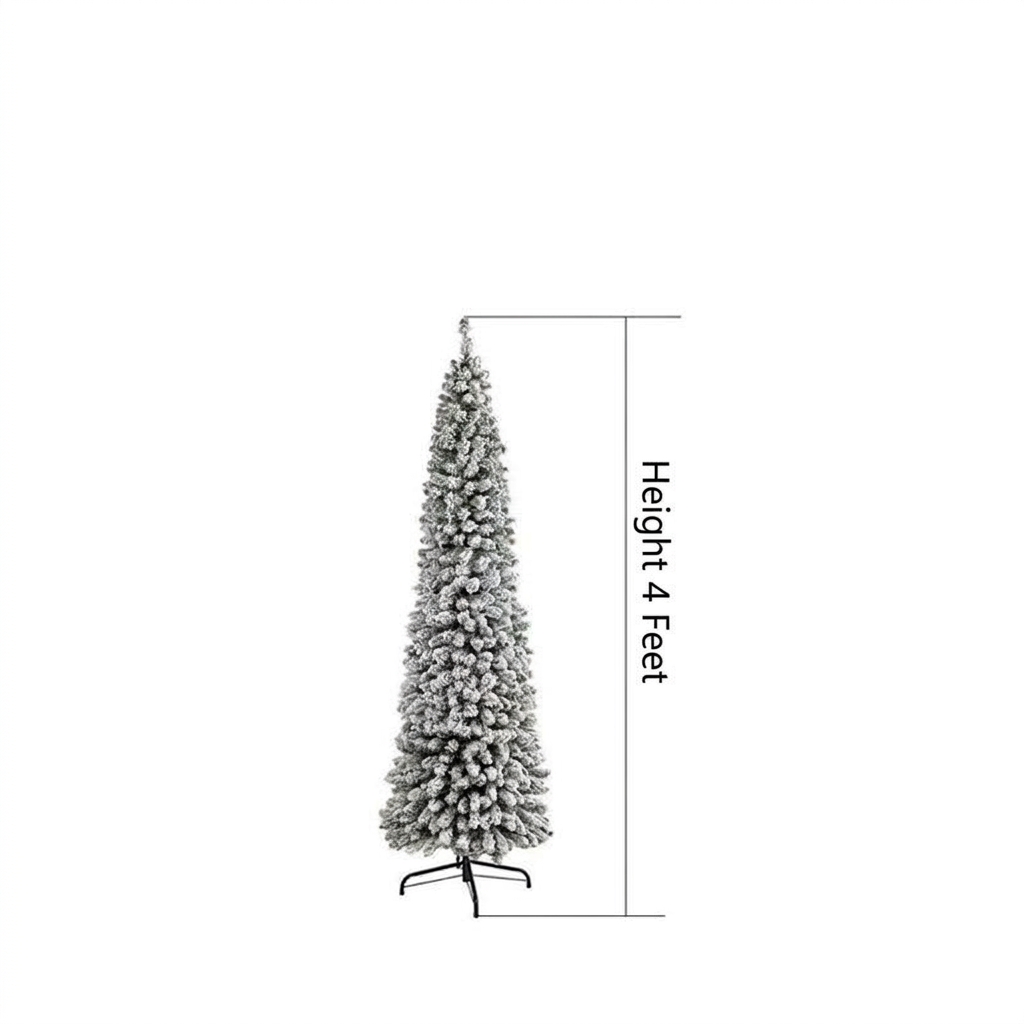 Pure PVC Christmas Tree with Flocked Snow Effect, Dense Green Branches—High-End Indoor Artificial Snowflake Tree for DIY Holiday Decorations