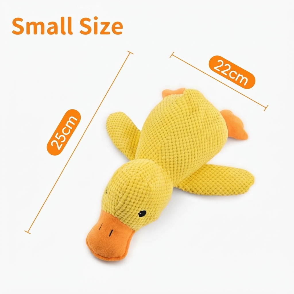 Dog Toy: Little Yellow Duck Plush Pet Toy—Self-Entertaining, Durable, Teething, and Squeaky Toy for Small to Medium-Sized Dogs