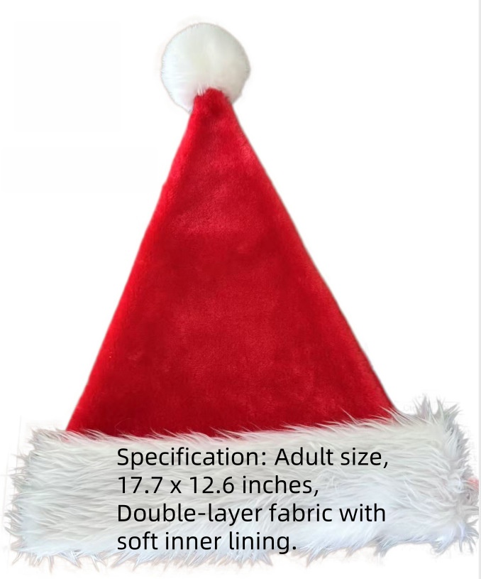 Christmas Hat, Thickened Faux Fur with Fringed Edges, Unisex for Adults and Children, Christmas Party Decor, Soft and Gentle on the Skin
