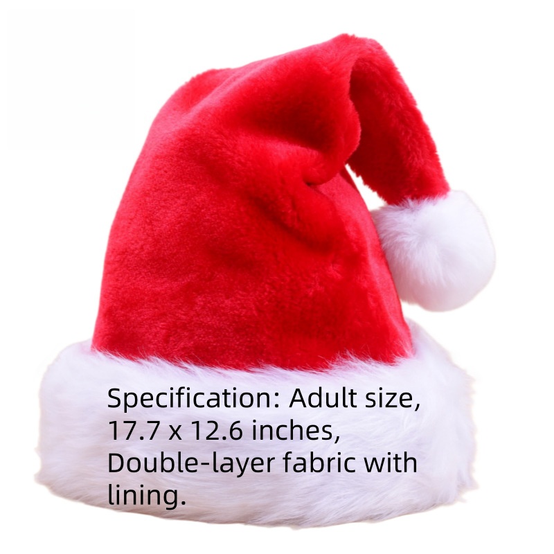 Christmas Hat, Thickened Faux Fur with Fringed Edges, Unisex for Adults and Children, Christmas Party Decor, Soft and Gentle on the Skin