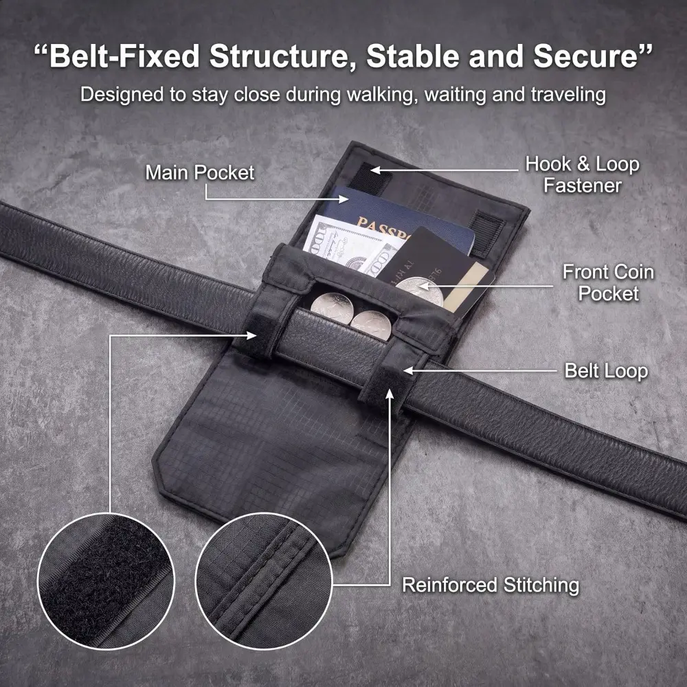 Anti-Theft Passport Pouch, Multifunctional Phone and ID Wais