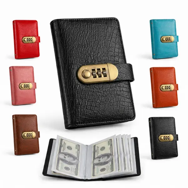 A6 PU Leather Binder Savings Notebook with 3-Digit Resettabl