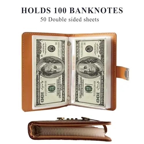 A6 PU Leather Binder Savings Notebook with 3-Digit Resettabl