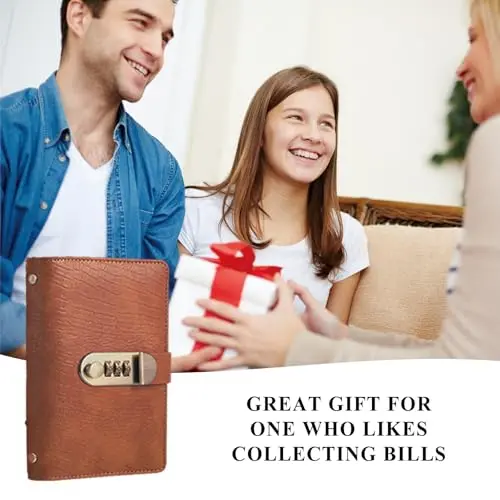 A6 PU Leather Binder Savings Notebook with 3-Digit Resettabl