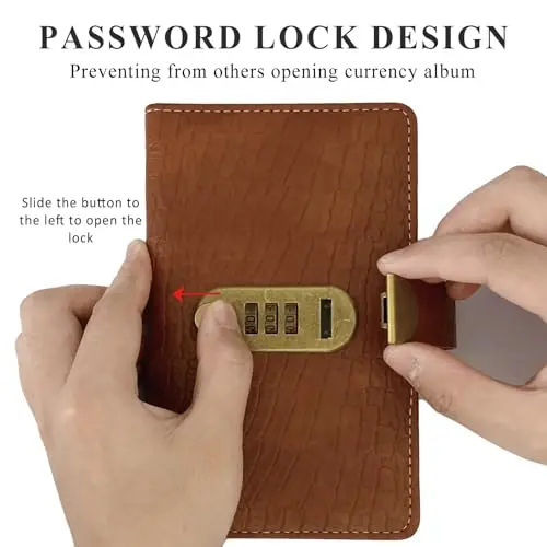 A6 PU Leather Binder Savings Notebook with 3-Digit Resettabl