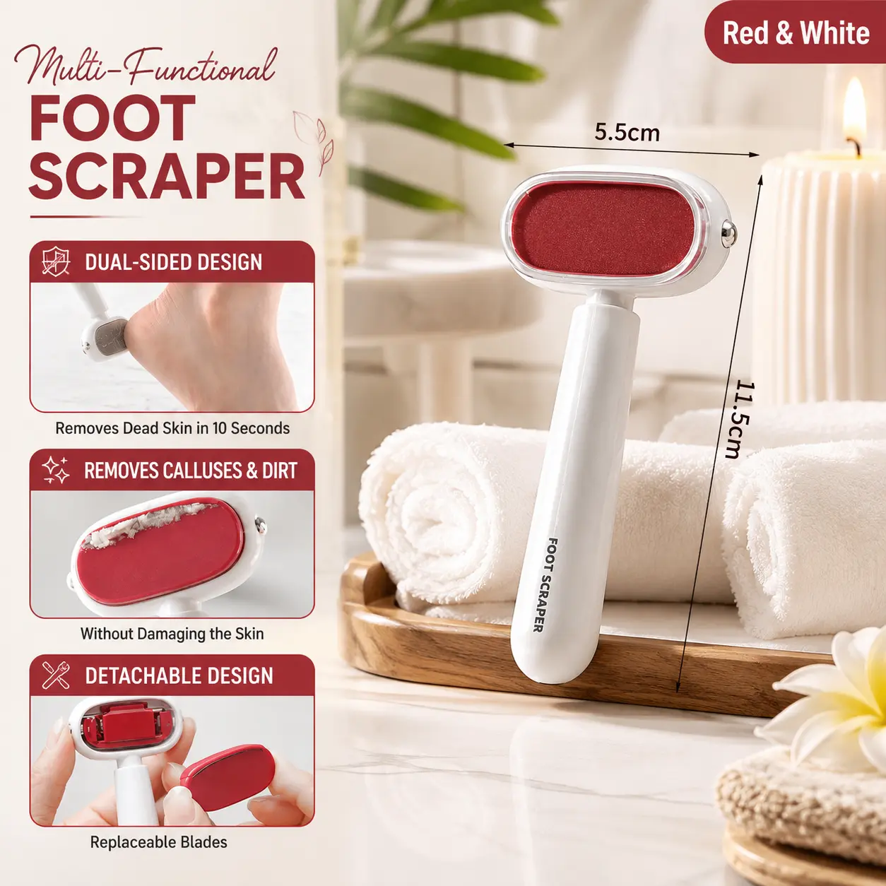 Professional Double-Sided Callus Remover and Foot Scraper