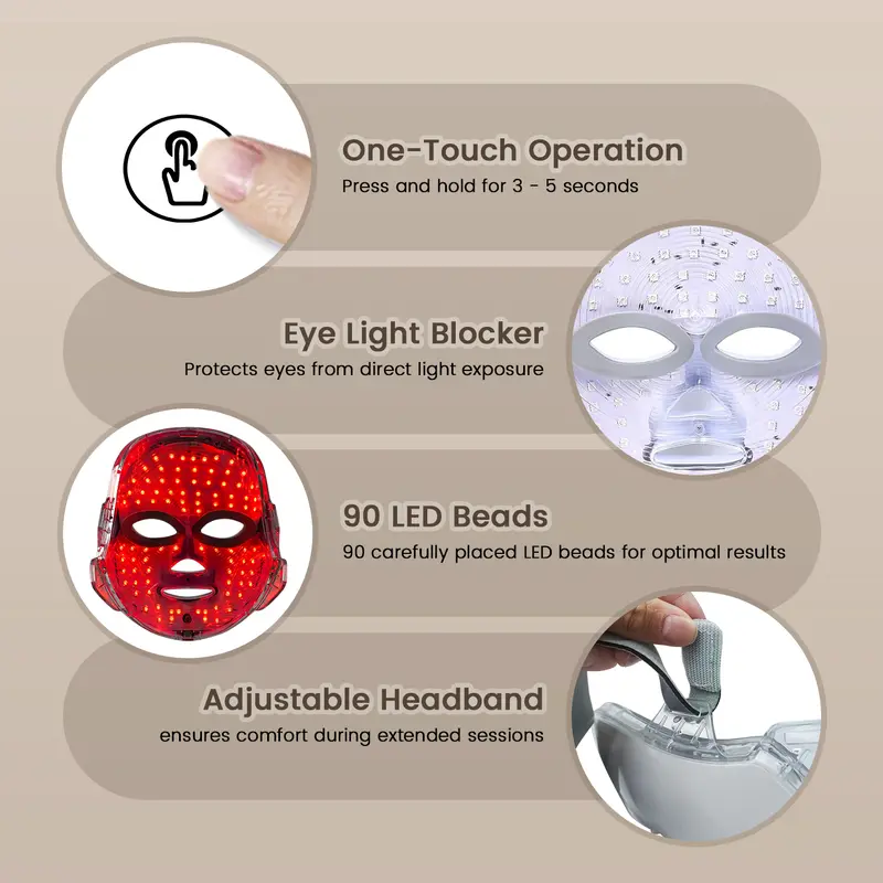 SHMHE 7-Color LED Red Light Beauty Mask,
