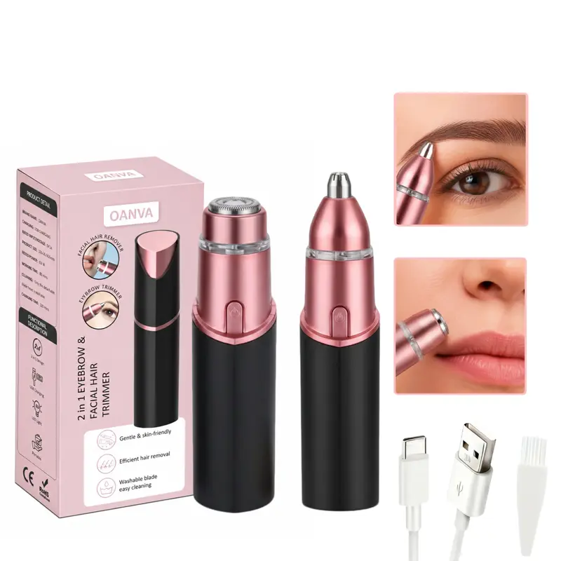 2-in-1 Electric Facial Trimmer and Full-Body Hair Remover