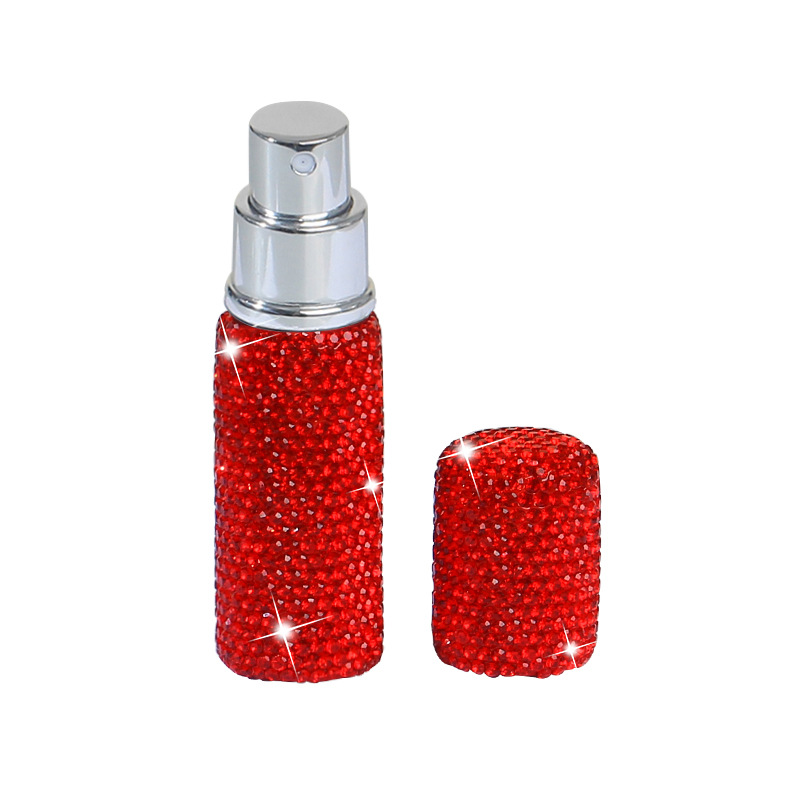 Diamond-Encrusted Perfume Refill Bottle, Vacuum-Sealed Press-Top Sample Bottle, 10ml, Cosmetic Travel Mini Spray Bottle
