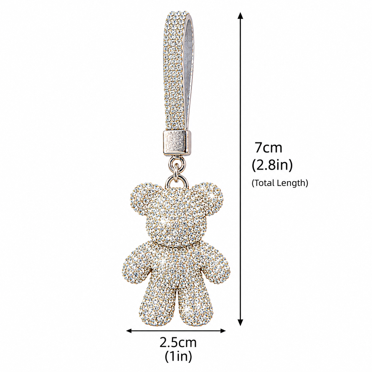 Trendy Diamond-Chain "Violent Bear" Car Remote Control Keychain, Ring, Lanyard, and Keyring—Unique Couple's Bag Accessories—Wholesale