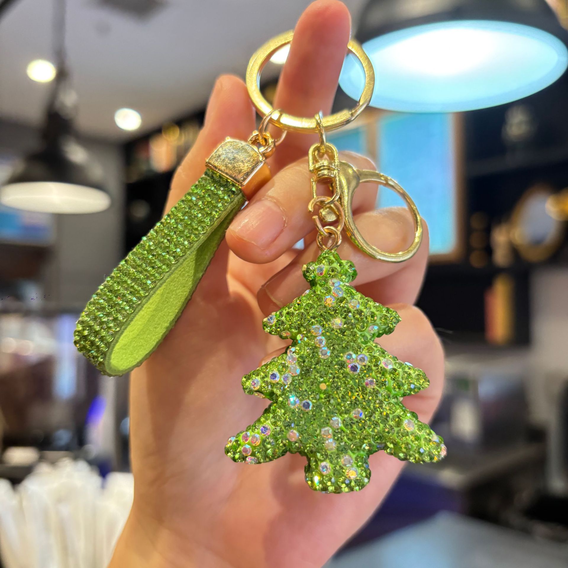 2026 Christmas Best-Seller: Clay Reindeer and Christmas Tree Keychain with Rhinestones—A Festive Christmas Gift