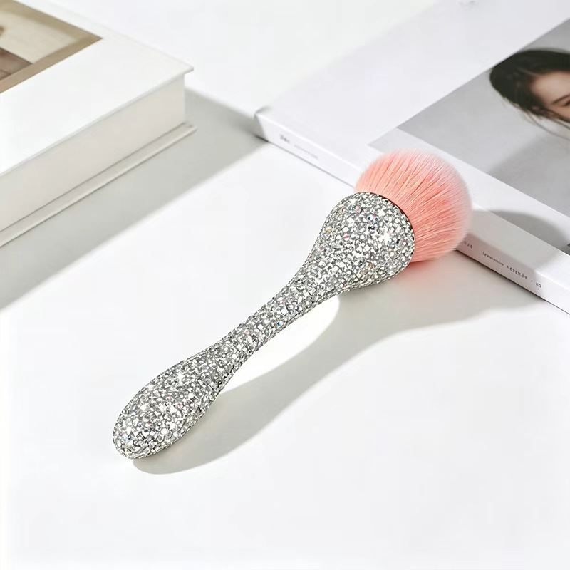 New Diamond-Studded "Slim Waist" Nail Brush, Powder Brush, Blush Brush, Loose Powder Brush, Long-Handled Makeup Brush Set—Beauty Tools for Beginners
