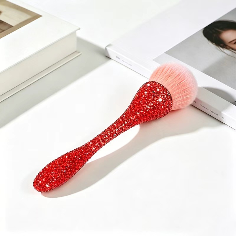 New Diamond-Studded "Slim Waist" Nail Brush, Powder Brush, Blush Brush, Loose Powder Brush, Long-Handled Makeup Brush Set—Beauty Tools for Beginners