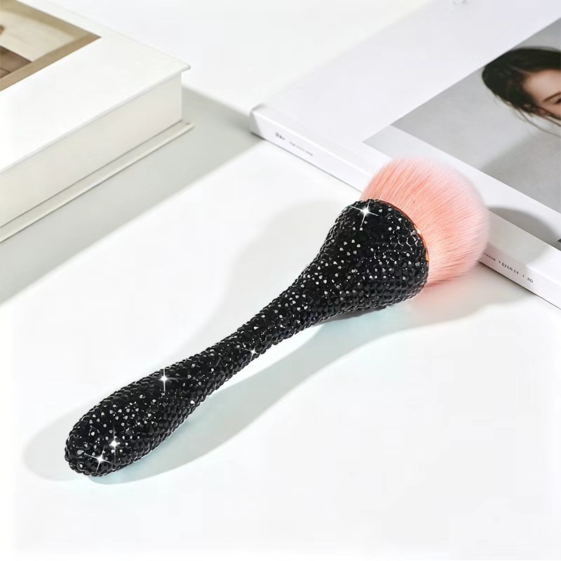 New Diamond-Studded "Slim Waist" Nail Brush, Powder Brush, Blush Brush, Loose Powder Brush, Long-Handled Makeup Brush Set—Beauty Tools for Beginners