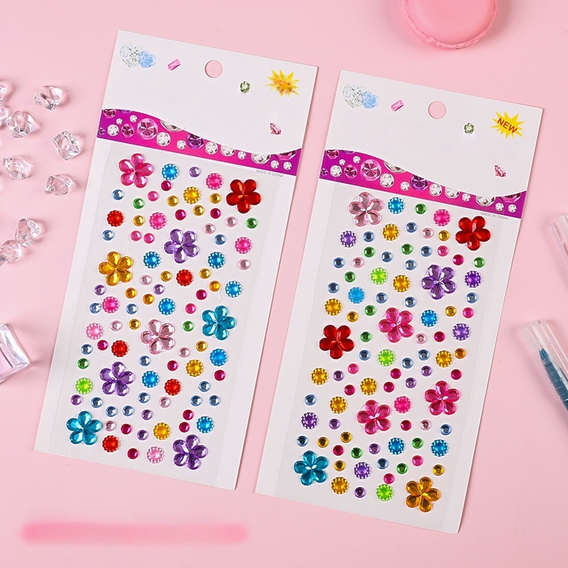 Children's Gemstone Stickers, Crystal Diamonds, Cartoon Stickers, Princess, Girls, 3D, Reward Stickers, Decorative Materials