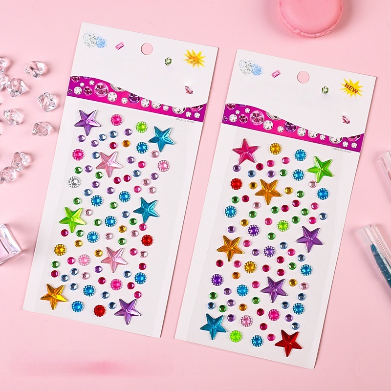 Children's Gemstone Stickers, Crystal Diamonds, Cartoon Stickers, Princess, Girls, 3D, Reward Stickers, Decorative Materials