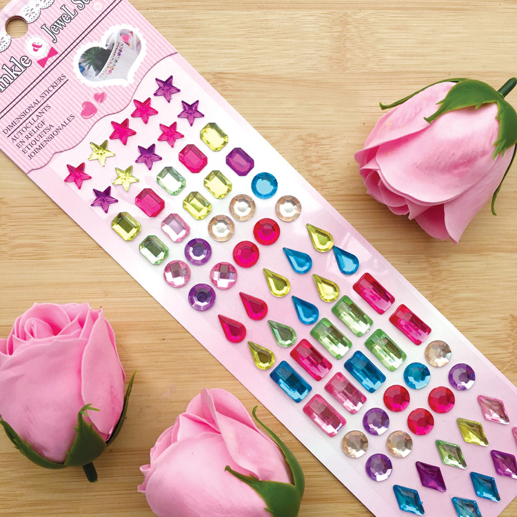 Wholesale Children's Crystal Diamond Stickers, Gemstickers, Car Decals, Rhinestone Phone Decorations, and Street Vendor Items