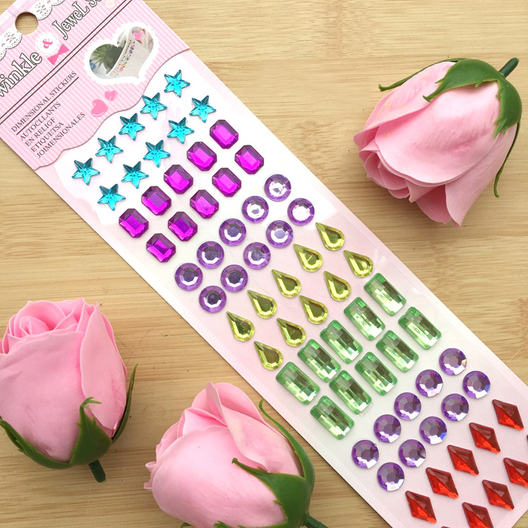 Wholesale Children's Crystal Diamond Stickers, Gemstickers, Car Decals, Rhinestone Phone Decorations, and Street Vendor Items