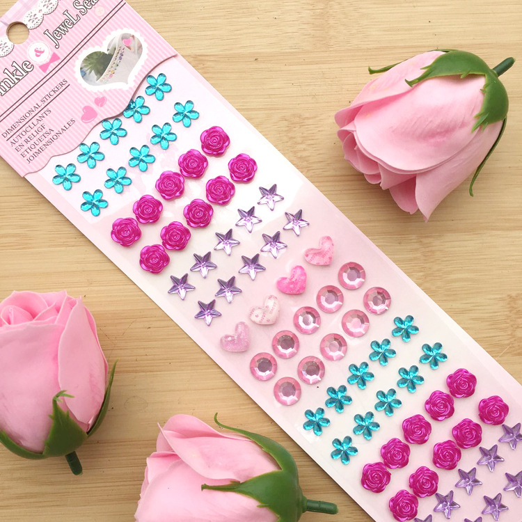 Wholesale Children's Crystal Diamond Stickers, Gemstickers, Car Decals, Rhinestone Phone Decorations, and Street Vendor Items