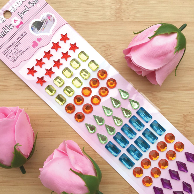 Wholesale Children's Crystal Diamond Stickers, Gemstickers, Car Decals, Rhinestone Phone Decorations, and Street Vendor Items