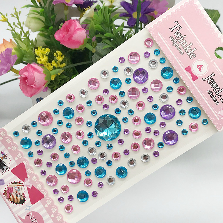 Children's Diamond Crystal Acrylic Rhinestone Stickers, Creative DIY Decorative Stickers for Preschool Crafts, Phone Decal Stickers