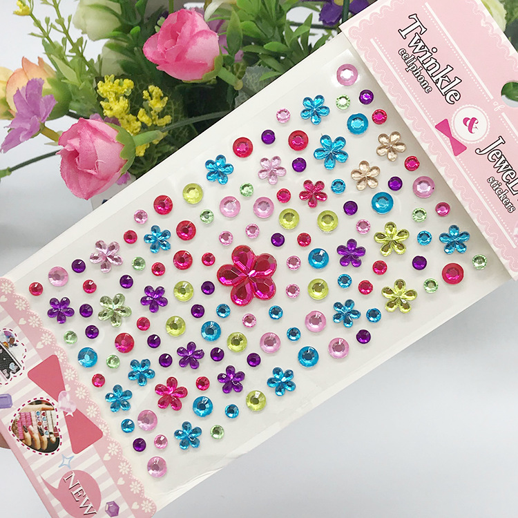 Children's Diamond Crystal Acrylic Rhinestone Stickers, Creative DIY Decorative Stickers for Preschool Crafts, Phone Decal Stickers