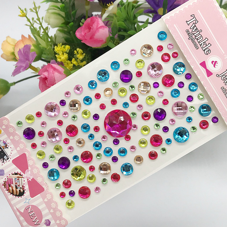 Children's Diamond Crystal Acrylic Rhinestone Stickers, Creative DIY Decorative Stickers for Preschool Crafts, Phone Decal Stickers