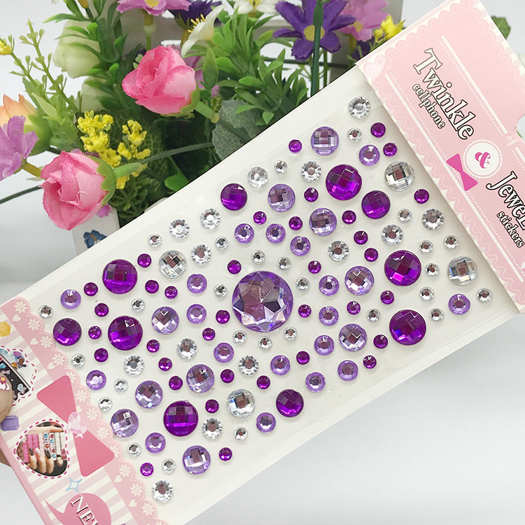 Children's Diamond Crystal Acrylic Rhinestone Stickers, Creative DIY Decorative Stickers for Preschool Crafts, Phone Decal Stickers