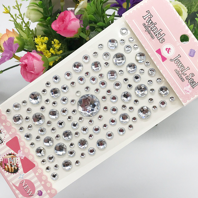 Children's Diamond Crystal Acrylic Rhinestone Stickers, Creative DIY Decorative Stickers for Preschool Crafts, Phone Decal Stickers