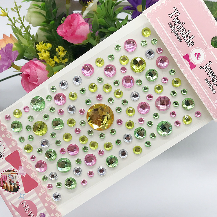 Children's Diamond Crystal Acrylic Rhinestone Stickers, Creative DIY Decorative Stickers for Preschool Crafts, Phone Decal Stickers