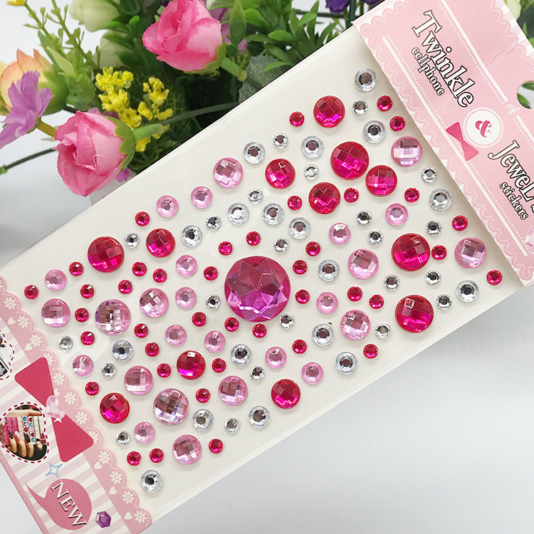 Children's Diamond Crystal Acrylic Rhinestone Stickers, Creative DIY Decorative Stickers for Preschool Crafts, Phone Decal Stickers