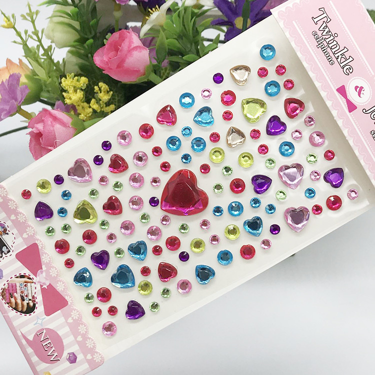 Children's Diamond Crystal Acrylic Rhinestone Stickers, Creative DIY Decorative Stickers for Preschool Crafts, Phone Decal Stickers