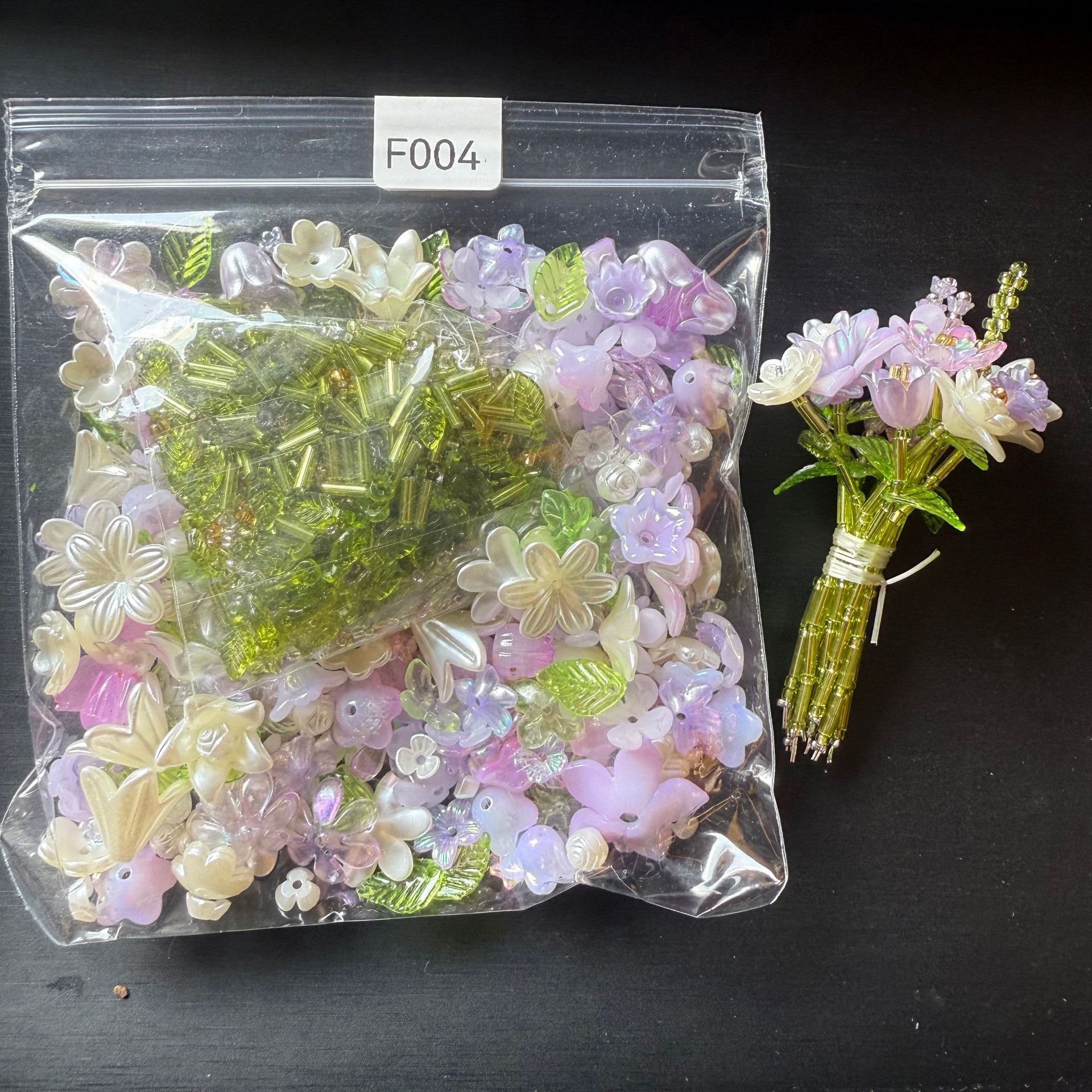Mini Acrylic Flower Bouquet Craft Kit: Palm-Sized Vase, Glass Flower Ornament, DIY Keychain, and Decorative Hanging Ornament