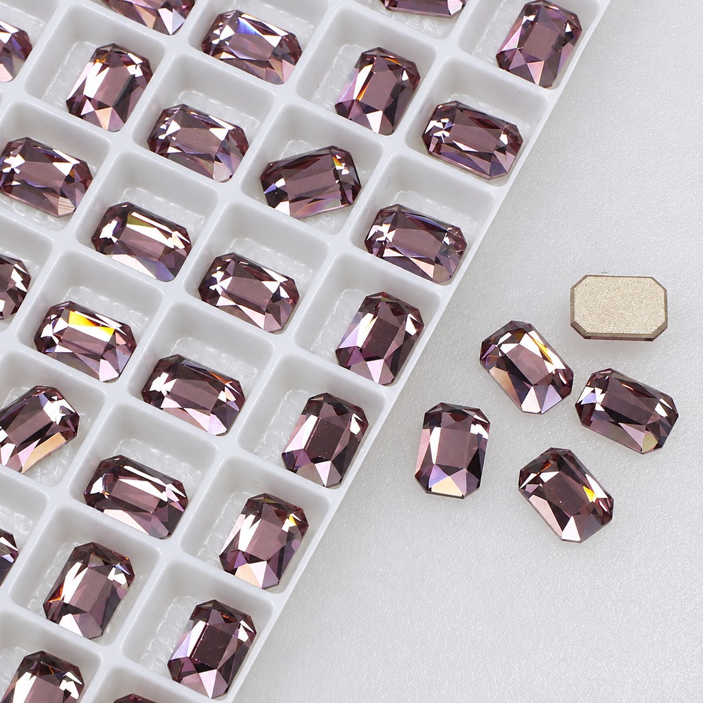Dongzhou Flat-Bottomed Octagonal Nail Rhinestones, Mahjong-Inspired Rhinestones, Viral Hit K9 Crystal Imitation Hua Zi Luxury Nail Accessories