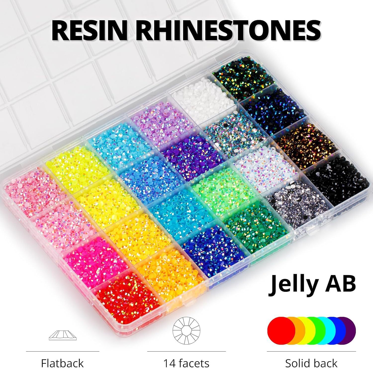 3mm AB Color Resin Jelly Flat Rhinestones—Cross-Border Supplies, DIY Nail Art, Phone Cases, and Fashion Accessories—Wholesale Rhinestones