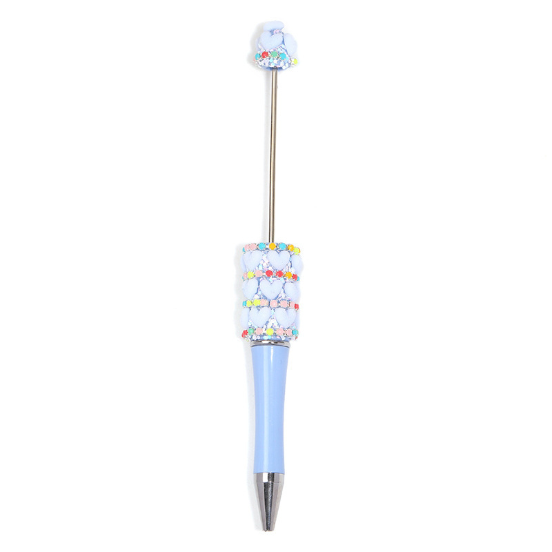 "Love" Flocked Beaded Pen: New, Creative, High-End, Colorful Claw-Chain "Cute Bead" Ballpoint Pen with a Touch of Luxury