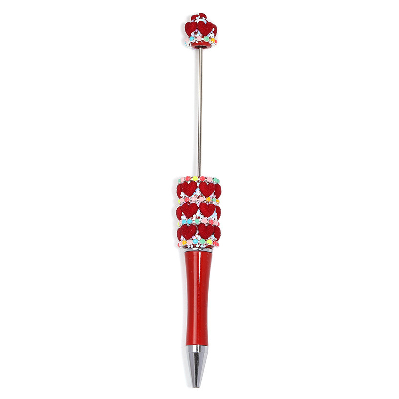 "Love" Flocked Beaded Pen: New, Creative, High-End, Colorful Claw-Chain "Cute Bead" Ballpoint Pen with a Touch of Luxury