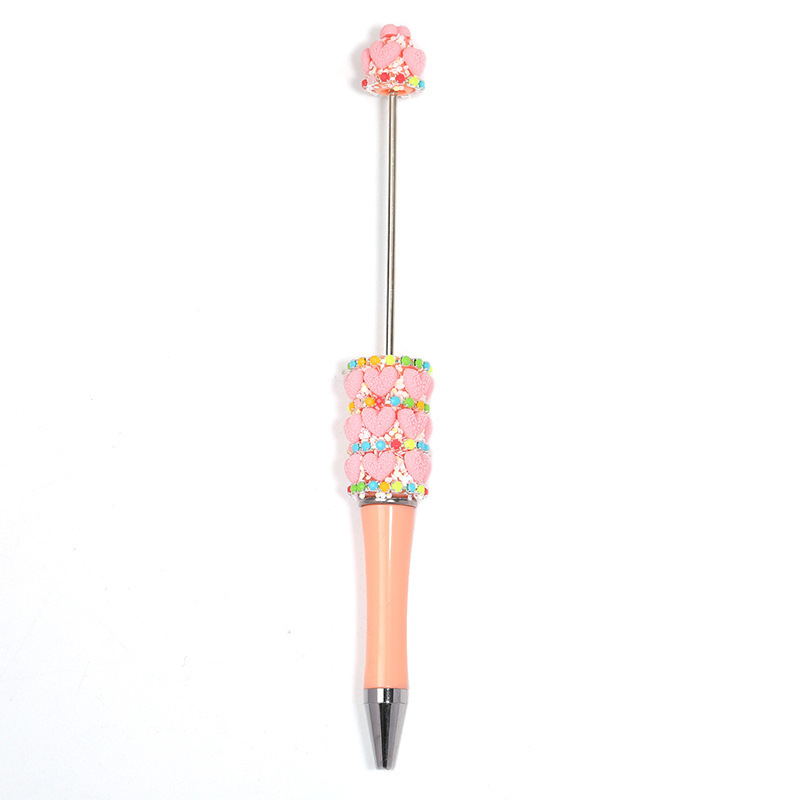"Love" Flocked Beaded Pen: New, Creative, High-End, Colorful Claw-Chain "Cute Bead" Ballpoint Pen with a Touch of Luxury