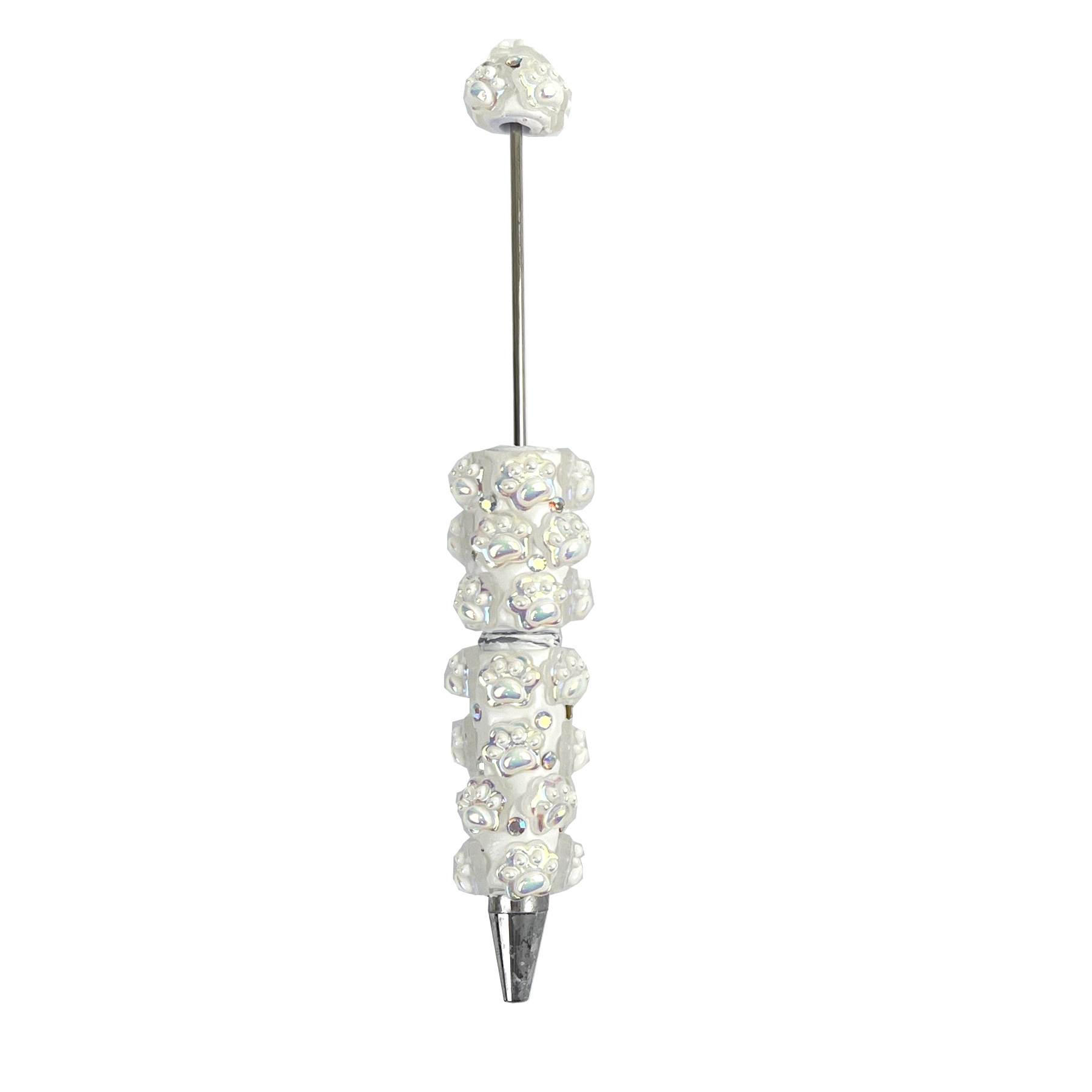 Heavy-Duty Cat Paw Clay Bead Pen: Creative DIY Gift Pen with Full Diamond Accents, Cute Beads, Korean Style, Instagram-Worthy, High-Quality Pen