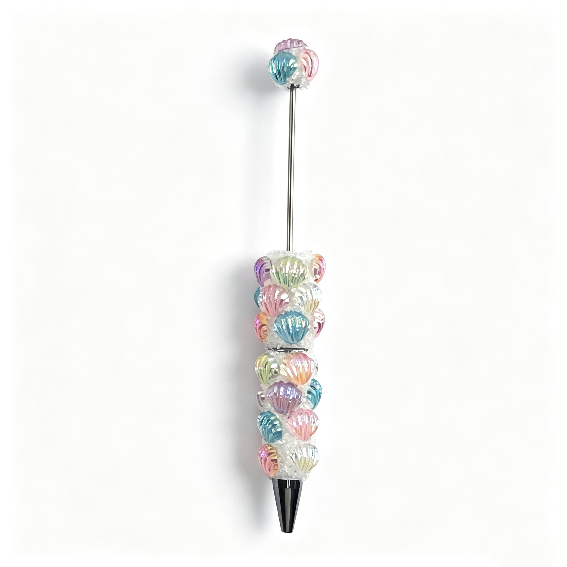 New Fine-Sparkle Seashell Bead Pen, Korean-Style, Fully Embellished with Rhinestones, Creative DIY "Gu" Pen, Cross-Border Seashell, Sugar, and Cute Bead Pen