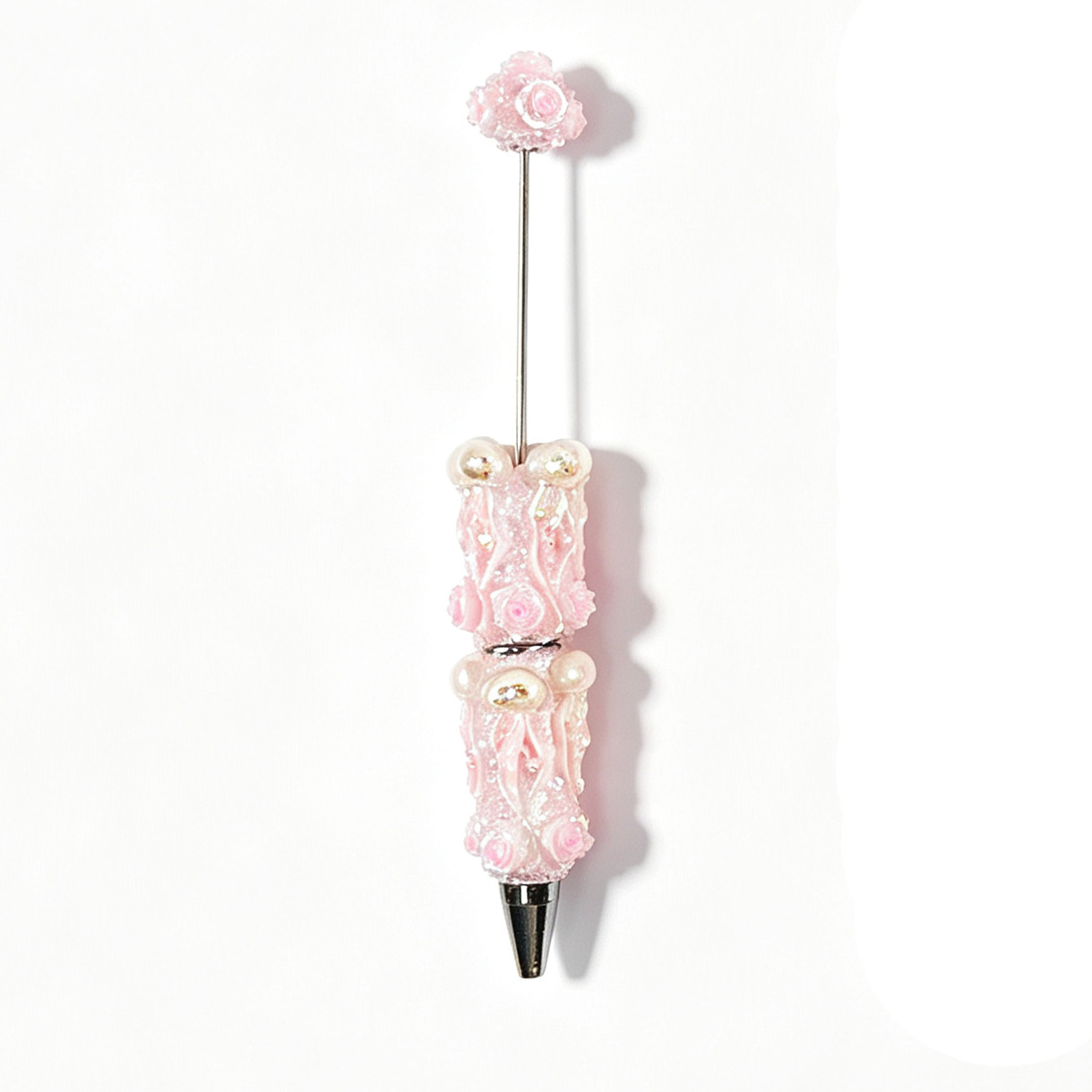 New Fashionable Glow-in-the-Dark Bead Pen, Korean-Style, Instagram-Trending, Iridescent Sugar Bead Pen, Cross-Border Flower Design, Glow-in-the-Dark DIY Cute Bead Pen