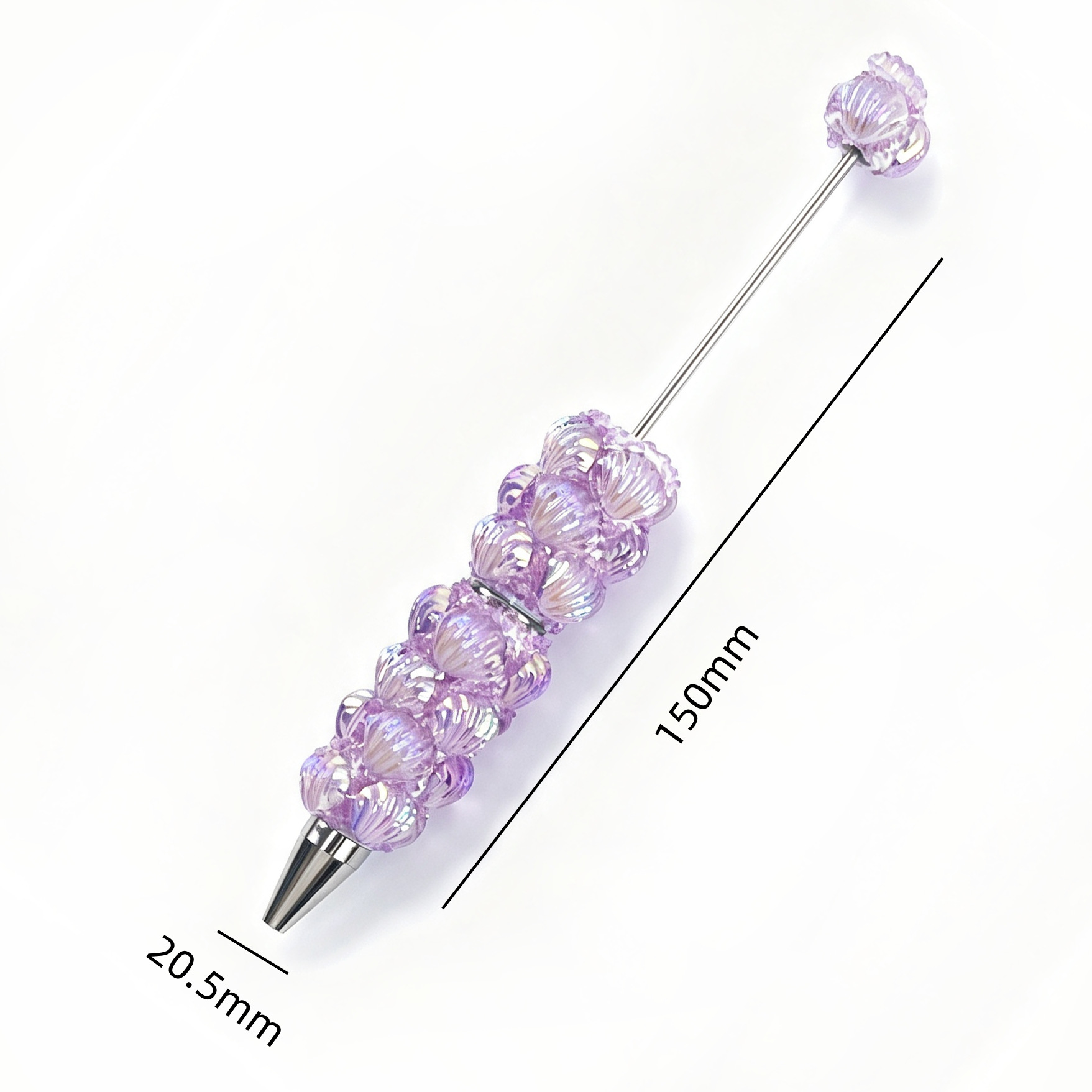 New Fine-Sparkle Seashell Bead Pen, Korean-Style, Fully Embellished with Diamonds, Creative DIY "Gu" Pen, Cross-Border Seashell, Sugar, and Cute Bead Pen