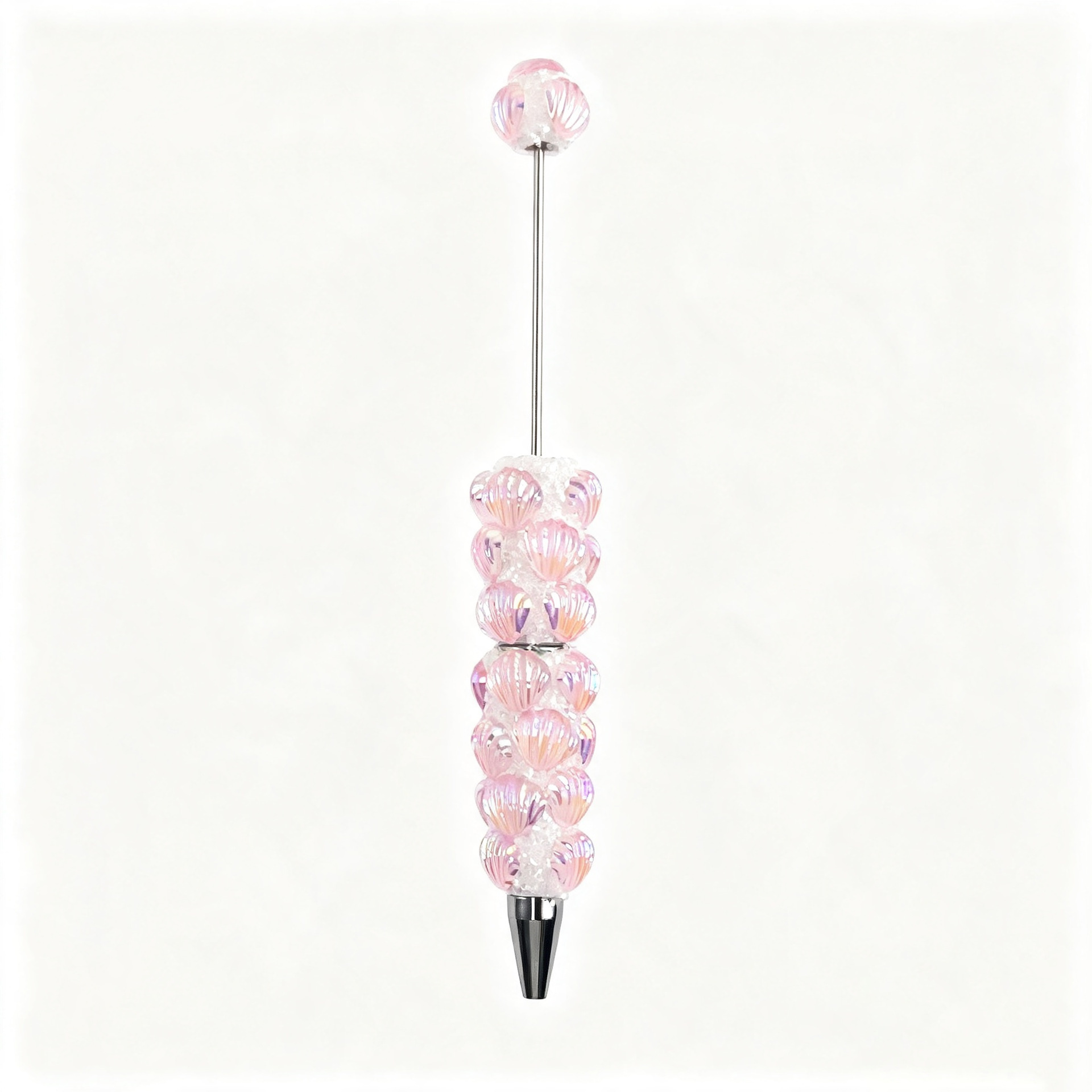New Fine-Sparkle Seashell Bead Pen, Korean-Style, Fully Embellished with Diamonds, Creative DIY "Gu" Pen, Cross-Border Seashell, Sugar, and Cute Bead Pen