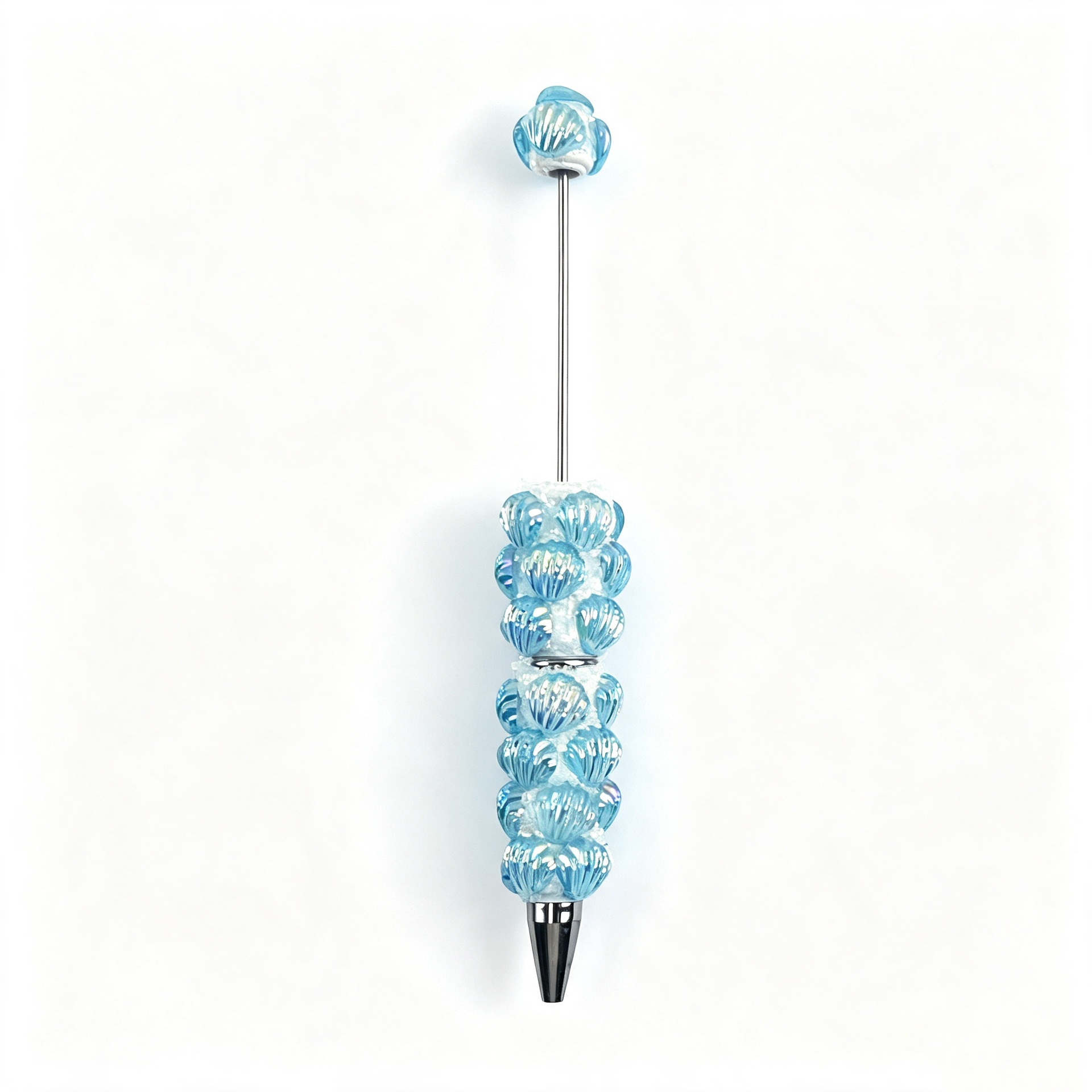 New Fine-Sparkle Seashell Bead Pen, Korean-Style, Fully Embellished with Diamonds, Creative DIY "Gu" Pen, Cross-Border Seashell, Sugar, and Cute Bead Pen