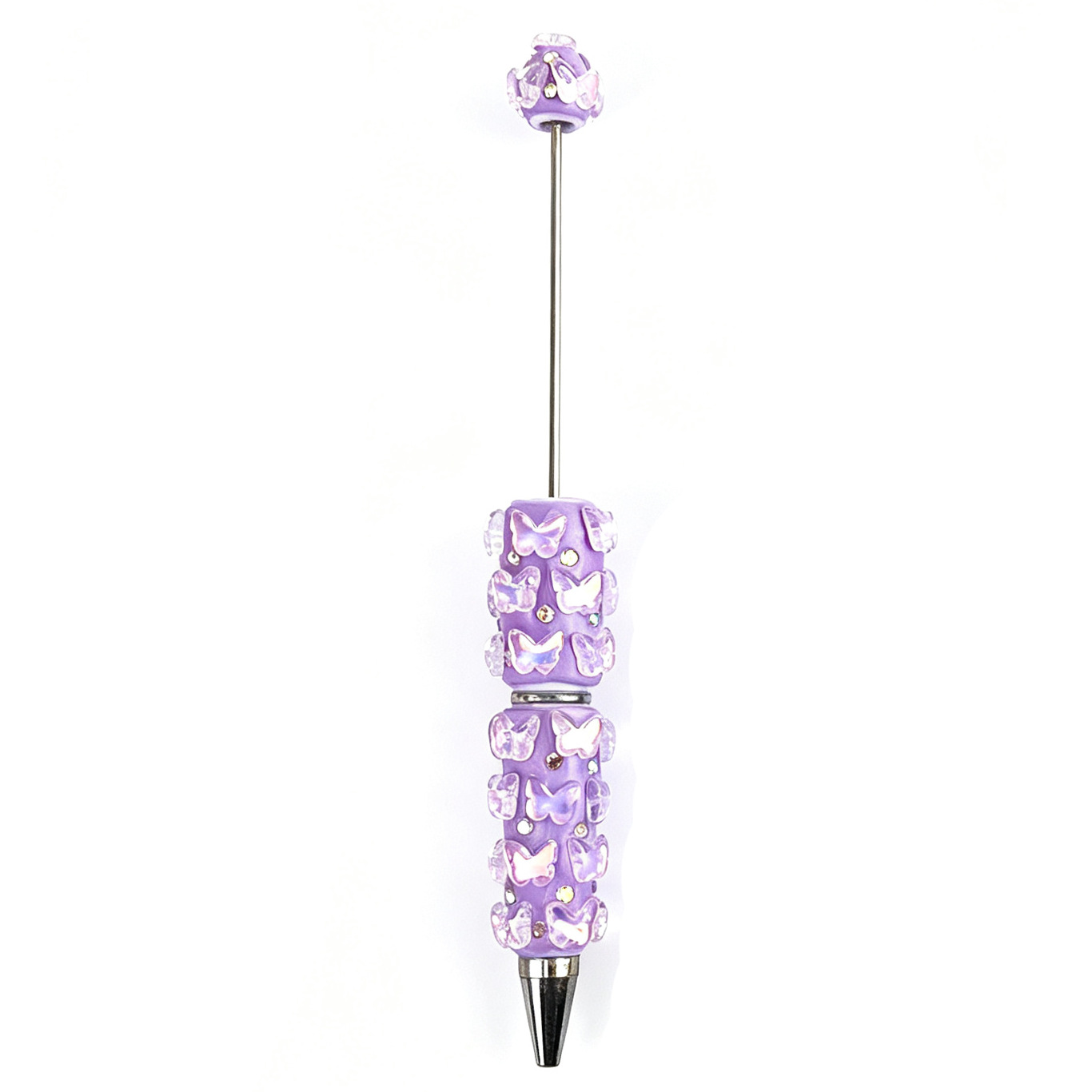 New Transparent Butterfly Bead Pen, Korean-Style Colorful, Heavily Decorated, Cute Bead Pen, Cross-Border, High-Fashion Clay Bead Pen, "Gu" Pen