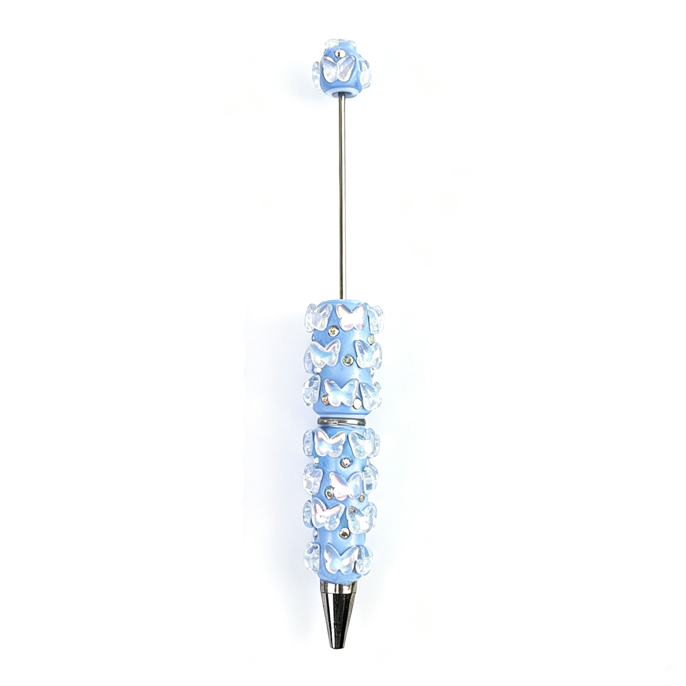 New Transparent Butterfly Bead Pen, Korean-Style Colorful, Heavily Decorated, Cute Bead Pen, Cross-Border, High-Fashion Clay Bead Pen, "Gu" Pen