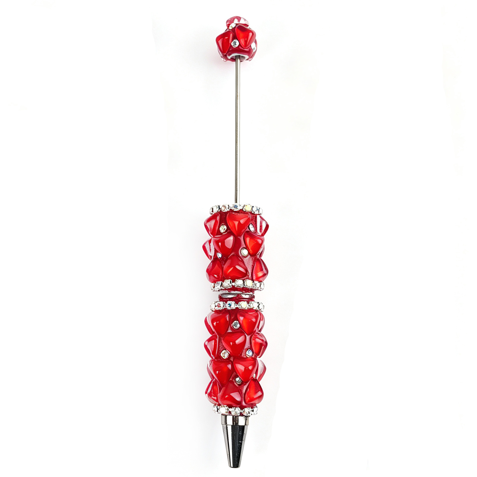 New Rhinestone Heart DIY Beaded Pen, Korean-Style, Instagram-Trending, Fully-Studded Cute Beaded Pen, Cross-Border Creative, Light Luxury, Fully-Studded Gift Pen