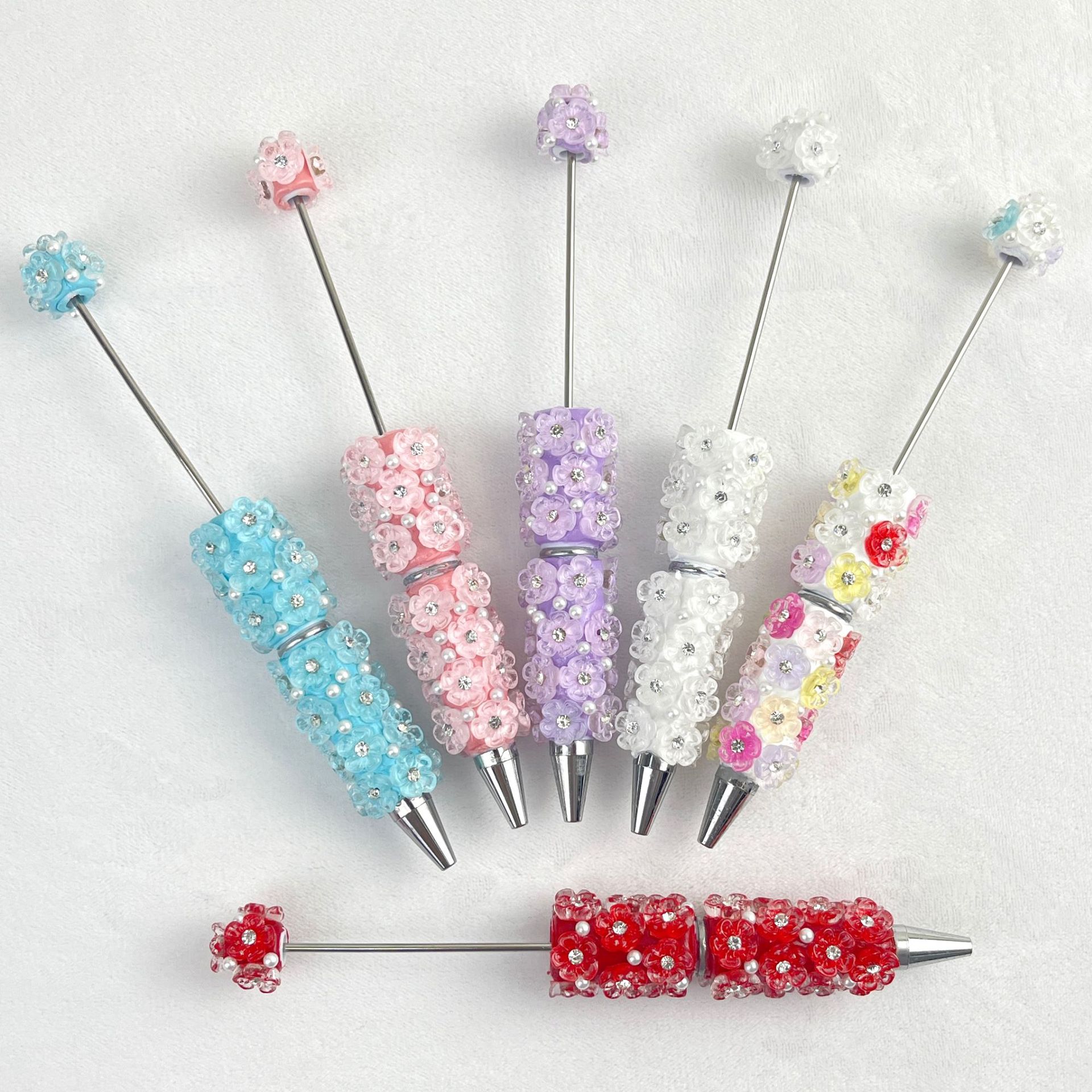 DIY Rhinestone Heart Beaded Pen, Korean-Style, Instagram-Trending, Cute Rhinestone-Studded Pen, Cross-Border Creative, Light Luxury, Rhinestone-Studded Gift Pen