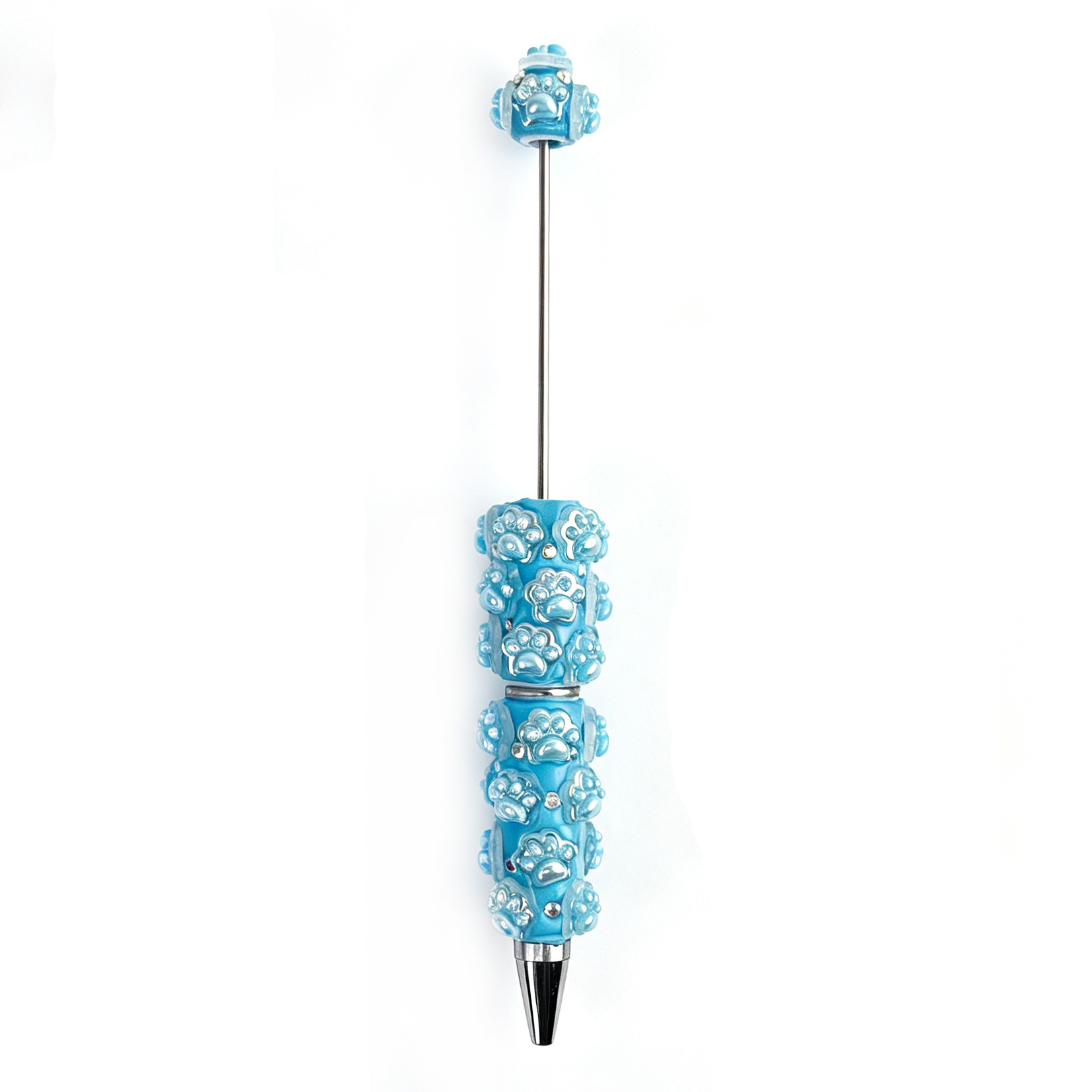 Heavy-Duty Cat Paw Clay Bead Pen: Creative DIY Gift Pen with Full Diamond Embellishments, Cute Beads, Korean-Style, Instagram-Worthy, High-Quality "Gu" Pen