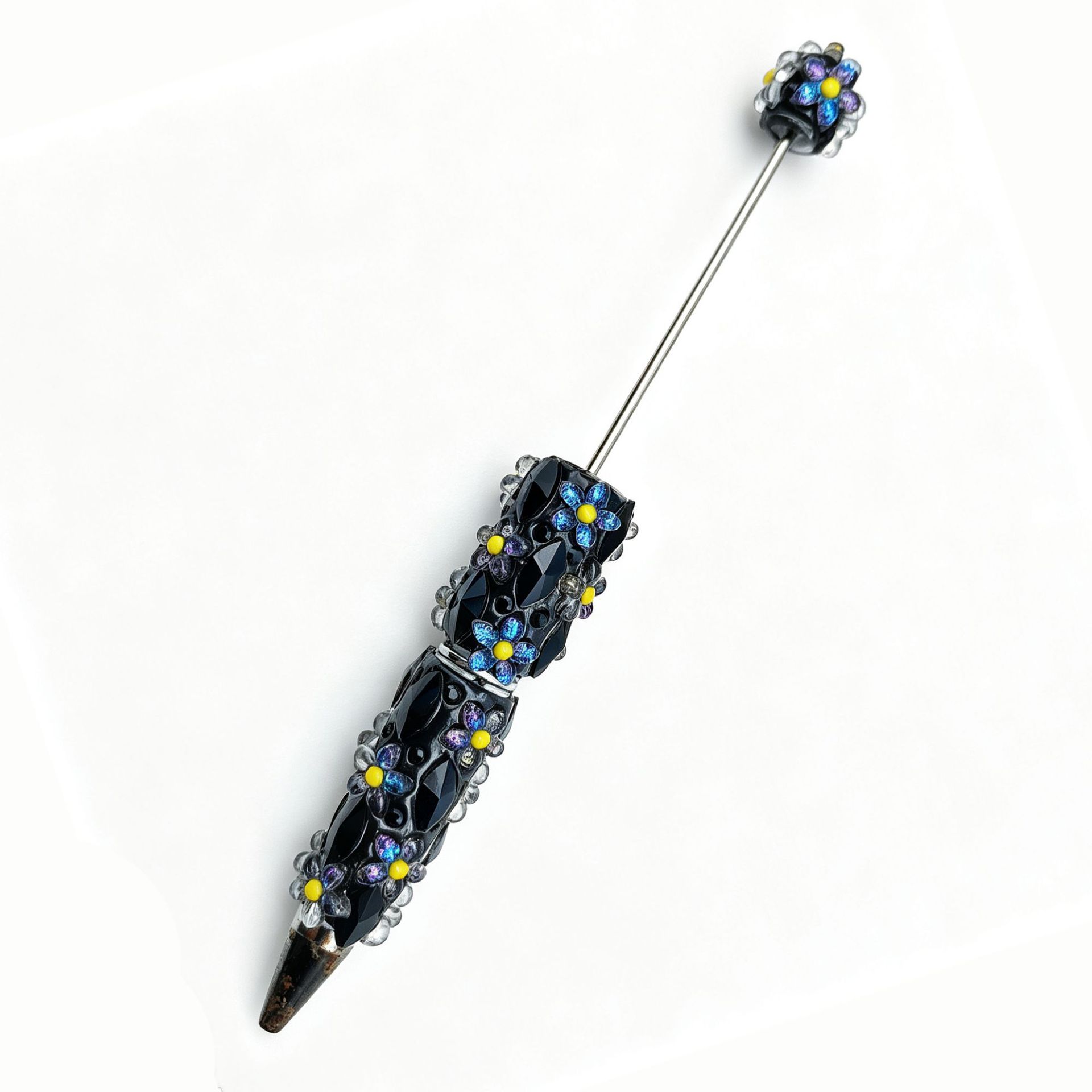 Heavy-Duty Flower Beaded Pen: Creative, Fresh, and Unique Diamond-Shaped Bead Pen—New, Fashionable, and Cute Diamond-Studded Pen